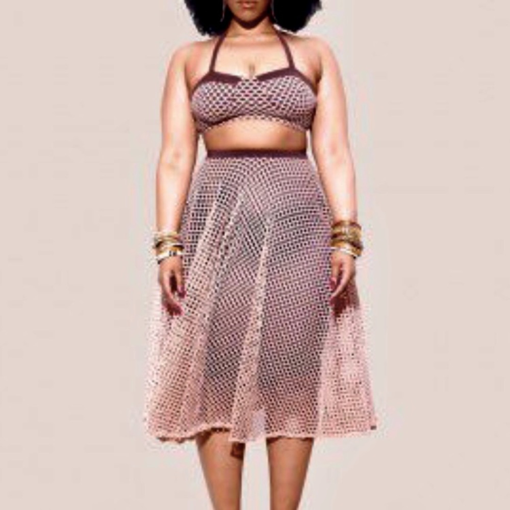NWT Rue 107 Mocha Nude Halter Top and Shirt Set! 🤎👸🏽🤎